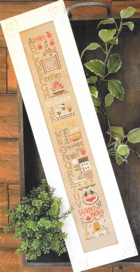 Counted Cross Stitch Pattern Summer Abc S Cross Stitch Sampler