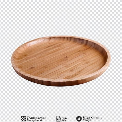 Wooden Tray Isolated On Transparent Background Premium Ai Generated Psd