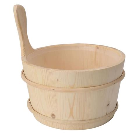 ZERONE Set de Sauna en Bois 4L Seau et Cuillère Accessoires Sauna pour