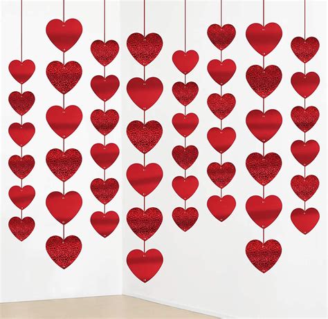 12pcs Valentines Day Decorations Heart Garland Partyanniversary