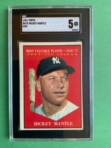 Topps Mickey Mantle Mvp Hof Sgc Ex New York Yankees Ebay