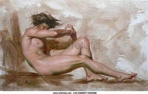 Original Oil Painting Art Male Nude On Linen Hongtao Huang Artelista