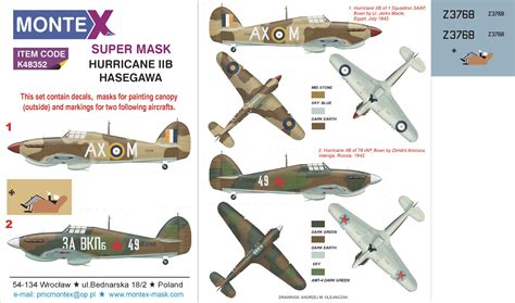 Hawker Hurricane Mk Iib Canopy Insignia Masks Decals