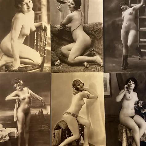 X Vintage Nude Lady Risque Naked Edwardian French Lady Postcards Free