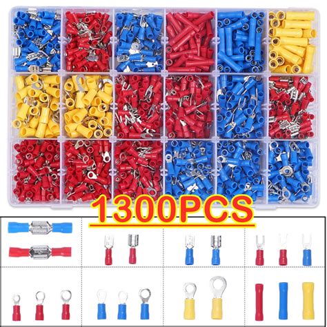 1300 480 140Pcs Assorted Spade Terminals Insulated Cable Connector