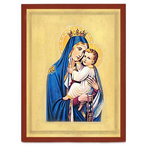 Icona Madonna Del Carmelo In Legno E Foglia Oro Artesacrashop