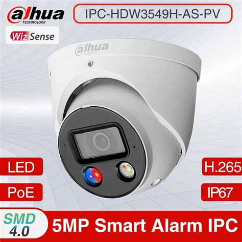 Dahua IPC HDW3549H AS PV 5MP H 265 Smart Full Color Active Deterrence