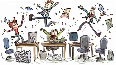 crazy office vectors illustrations