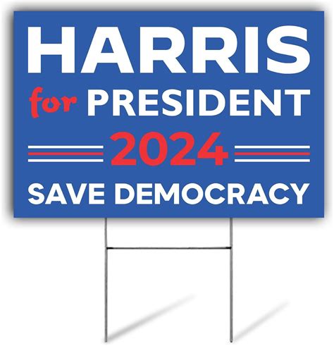 Kamala Harris 2024 Yard Sign Harris For President Lawn Sign Harris