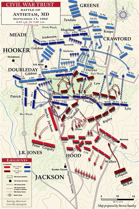 Antietam Battle Map. | Antietam / Sharpsburg