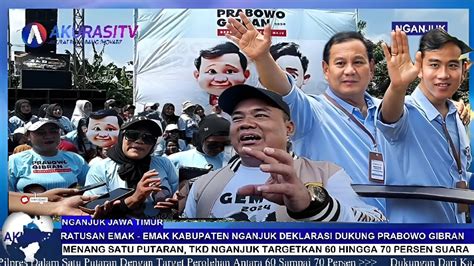 Deklarasi Emak Emak Nganjuk Dukung Prabowo Gibran Menang Satu Putaran