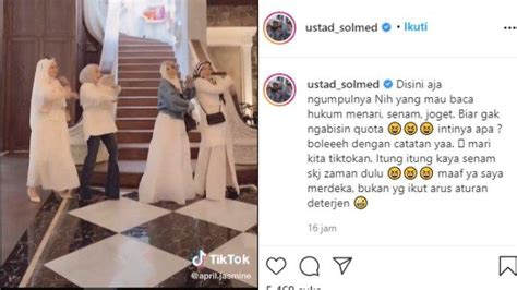 Sosok April Jasmine Istri Ustaz Solmed Yang Tuai Kritik Setelah Joget