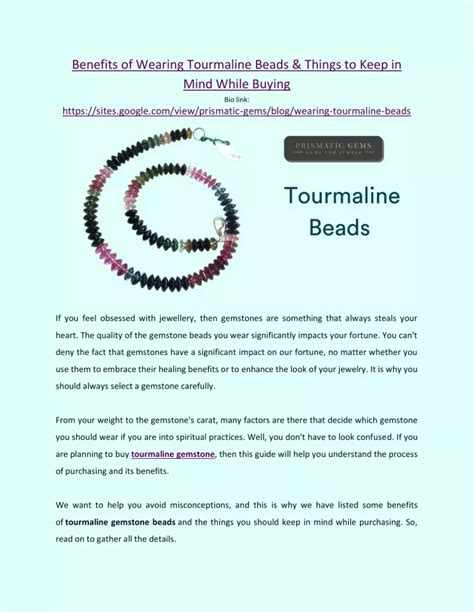 Ppt Benefits Of Wearing Tourmaline Beads And Things To Keep In Mind