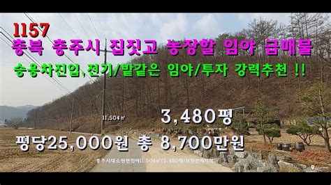 번호 1157 충북 충주시 집짓고 농장할 임야 급매물 Youtube