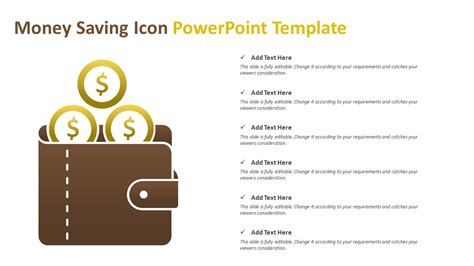 Money Saving Icon Powerpoint Template Financial Presentation