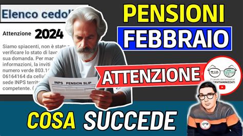 INPS PENSIONI FEBBRAIO 2024 CEDOLINI e DETTAGLIO BLOCCATI con NOVITà