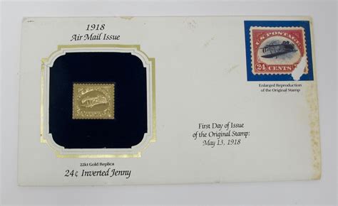 K Gold Replica Of Inverted Jenny U S Postage Stamp Etsy