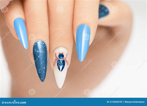 Blue Stiletto Nails Designs