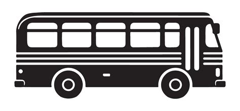 School Bus Silhouette Illustration Simple Graphic Design Element