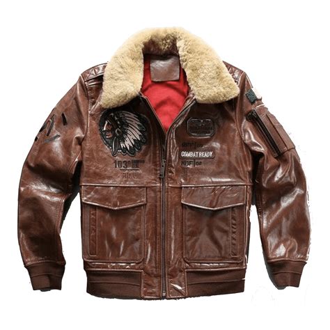 Genuine Cowhide Air Force Pilot Jacket Fur Collar Leather Jacket Pilot Leather Jacket