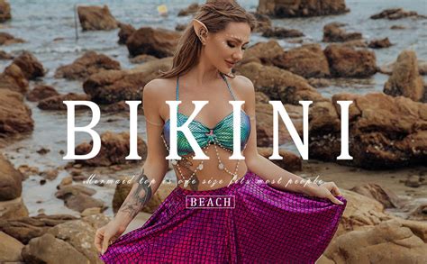 Vatocu Bikinioberteil für Damen Fischschuppen BH Perlenmuschelkette Bikini sexy gepolsterter