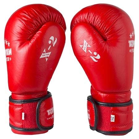 WorldSport | Боксерские перчатки TopTen X-2, кожа, 8oz, красный.