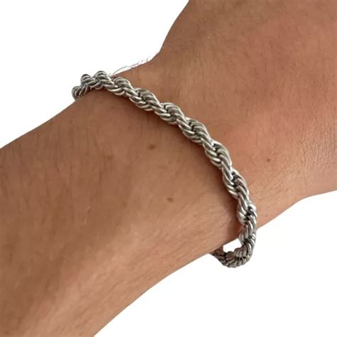 Pulseira Masculina Cordão Baiano Torcido Aço Inox Prateado MercadoLivre