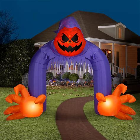 Gemmy 10′ Airblown Inflatable Jack O Lantern Reaper Archway With