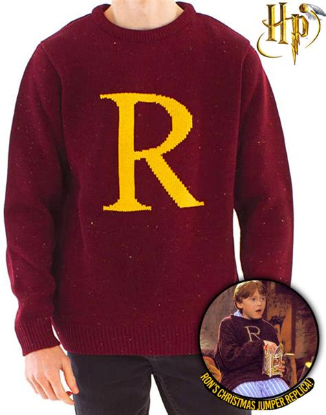 Harry Potter Ron Weasley R Letter Knitted Christmas Jumper — Vanilla