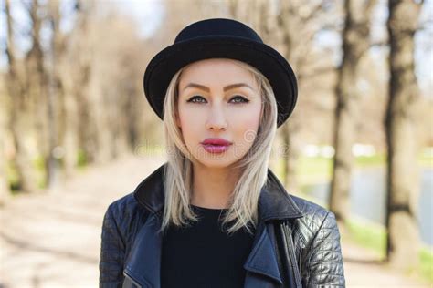 Closeup Female Face Cute Blonde Woman Stock Image Image Of Glasses