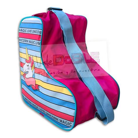 Bolso Porta Patines Unicornio Magic Rosa Vale Doble