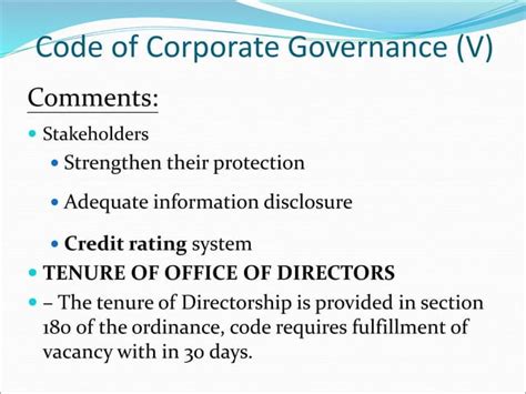 Unit Corporate Governance Codes And Practices Ppt