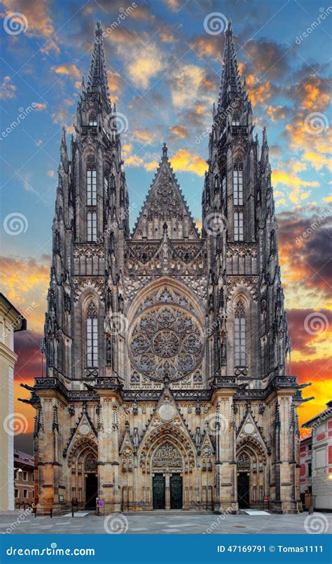 St Vitus Cathedral In Prague Castle In Prague Stock Image Image Of