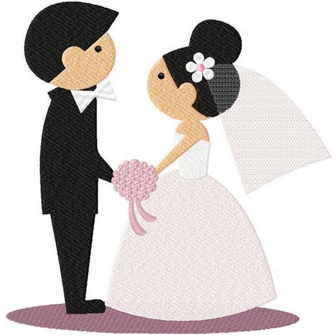 Bride And Groom Wedding Embroidery Design File Machine Etsy