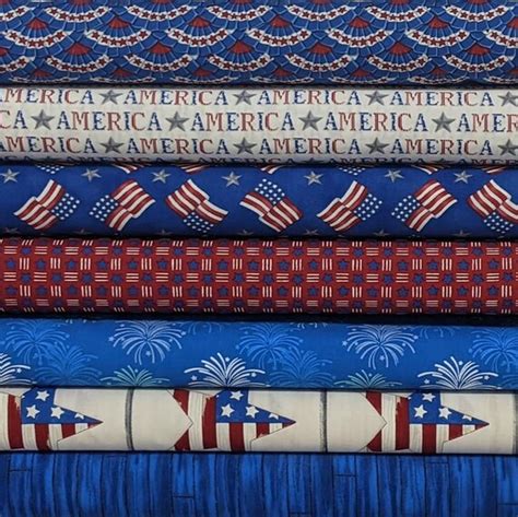 Americana Patriotic Fabric Set From America The Beautiful Etsy