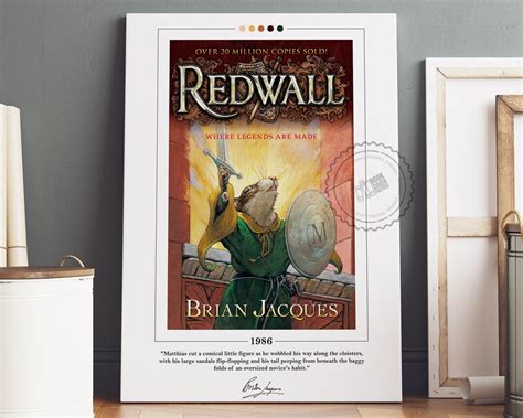 Redwall Book Cover Poster Brian Jacques, Redwall Poster, Redwall Print ...