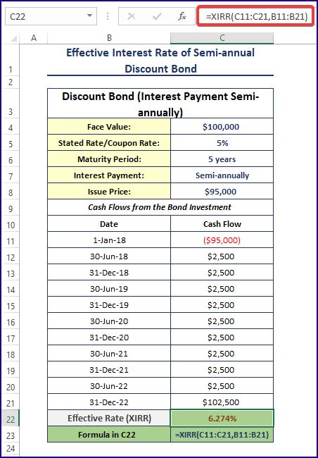 How To Calculate The Effective Interest Rate On Bonds Using Excel 4