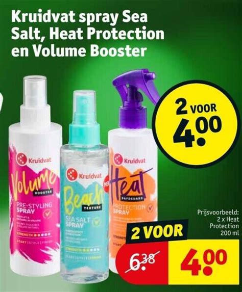 Kruidvat Spray Sea Salt Heat Protection En Volume Booster Promotie Bij