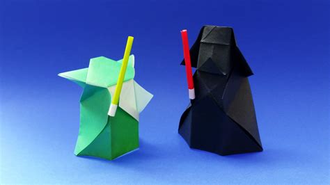 Origami Lightsaber For Yoda And Darth Vader Papertoys Star Wars