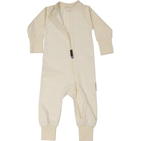 Pyjamas Two Way Zipper Beige White Geggamoja