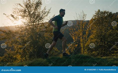 Healthy Sportive Caucasian Running Man Male Sporty Guy Athlete