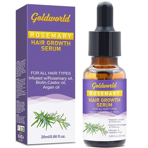 Goldworld Hair Growth Oil Rosemary Scent With Castor And Argan Oil Biotin For