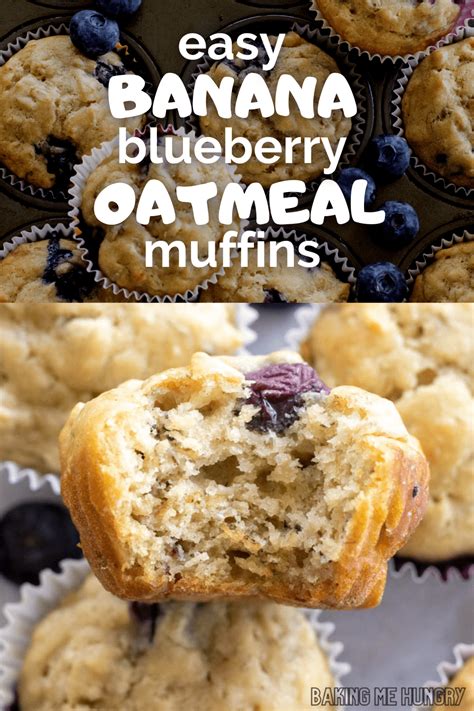 Banana Blueberry Oatmeal Muffins Recipe Baking Me Hungry