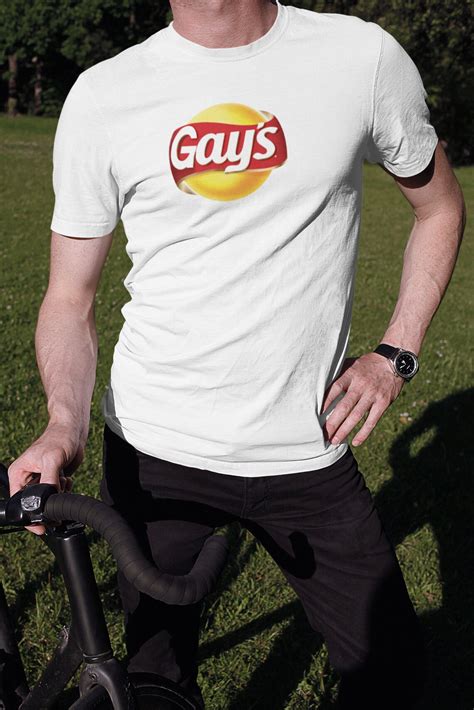 Man Menetsystore Gay Men Man Funny Gays Chip Logo T Shirt Tee Etsy