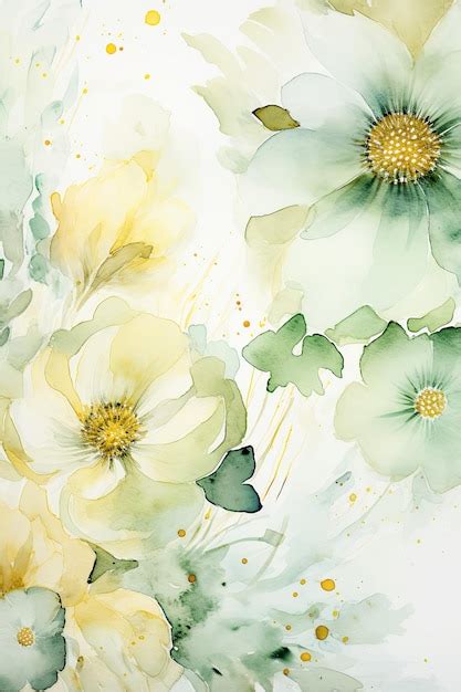 Premium Ai Image Watercolor Sage Green Floral Digital Papers Sage