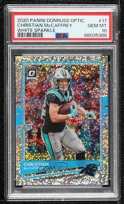 2020 Panini Donruss Optic White Sparkle Prizm Christian McCaffrey PSA