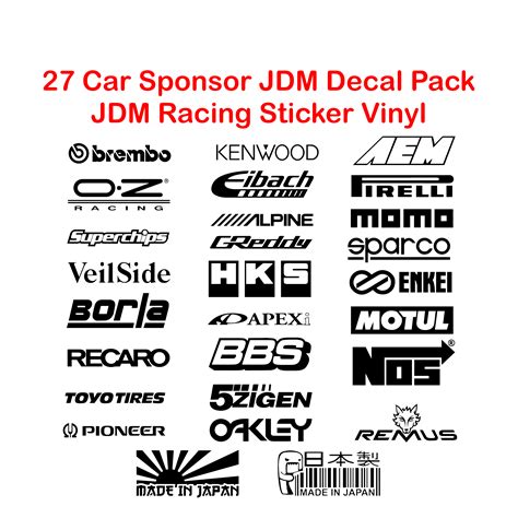 27 Car Sponsor Jdm Decal Pack Jdm Racing Sticker Vinyl For Windshield