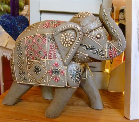 This Wooden Elephant Has Been Decorated With An Indian Themed Design