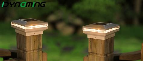 Dynaming 8 Pack Solar Post Lights Outdoor Decorative Post Cap Light