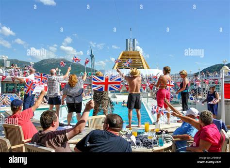 Sail A Way Party On Board P O Oceana Cruise Ship Leaving Bergen